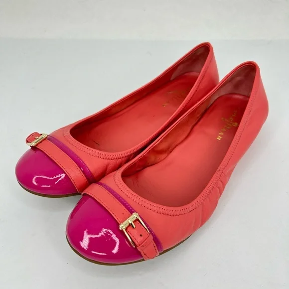 Cole Haan NikeAir Jenni Buckle Ballet Flat Cap Toe Women's Coral/Pink Shoes 